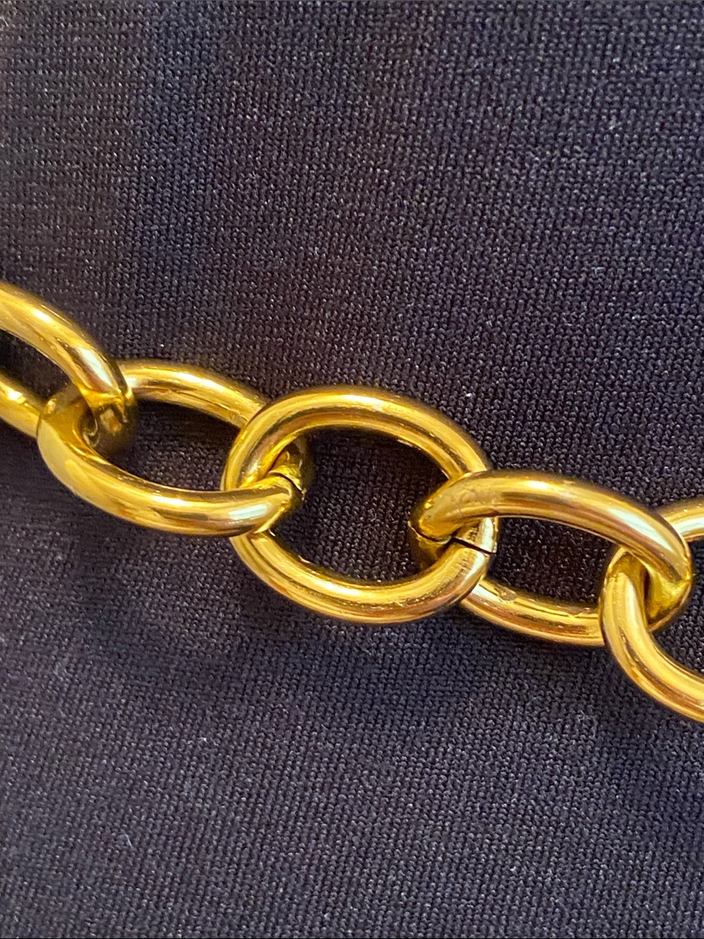 Gold Link Chain Waist Belt with Chanel CC Medallion Drop - Picture 5 of 9